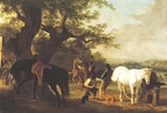 Blacksmith in an open Forge - Agasse