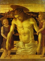 dead christ supported by two angels