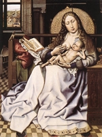 virgin and child before a firescreen