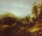landscape with a bridge landscape with a bridge