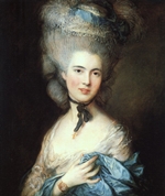 a lady in blue