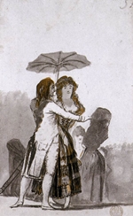 Couple with Parasol on the Paseo