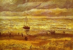 Beach with Figures and Sea with a Ship Beach with Figures and Sea with a Ship