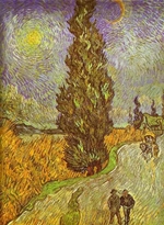 Road with Man Walking, Carriage