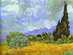 Wheatfield with Cypresses