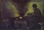 Peasent Woman Near a Hearth