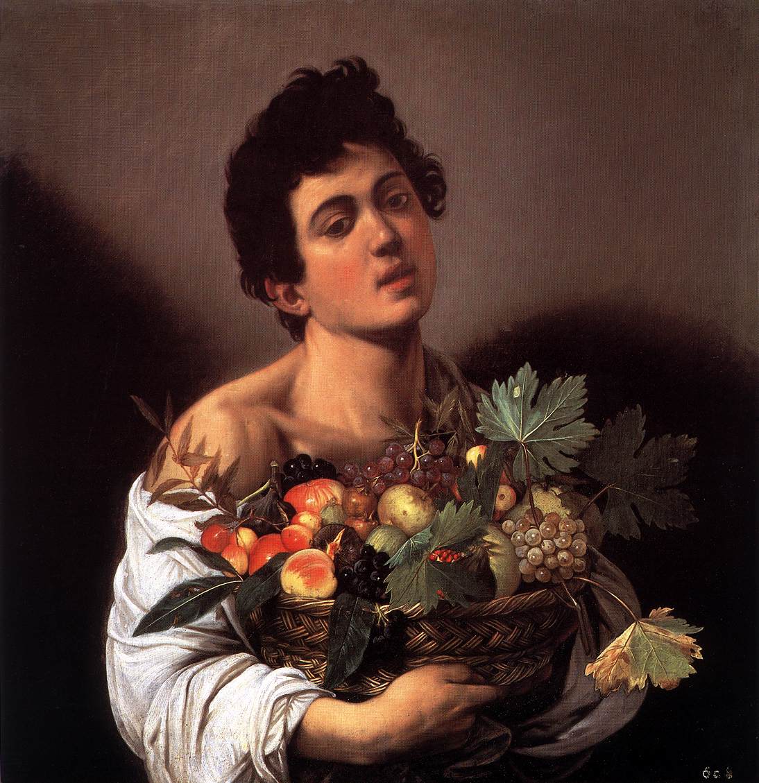 Boy With a Basket of Fruit
