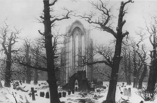 Monastery Graveyard in the Snow