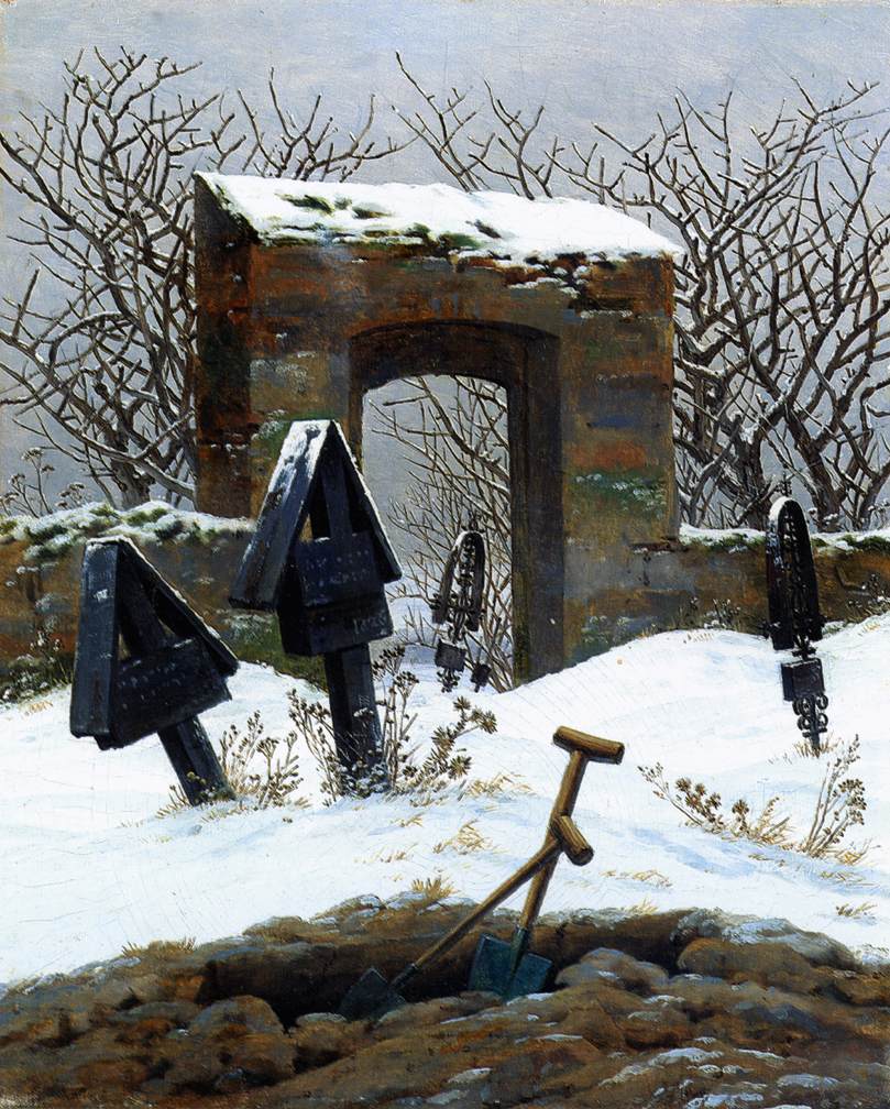 Graveyard under the snow