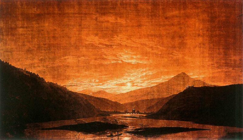 Mountainous River Landscape night