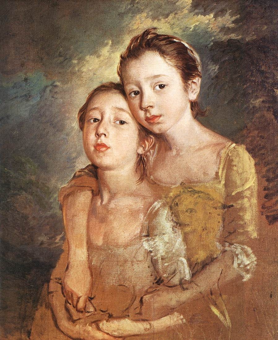 The Artists Daughters with a Cat