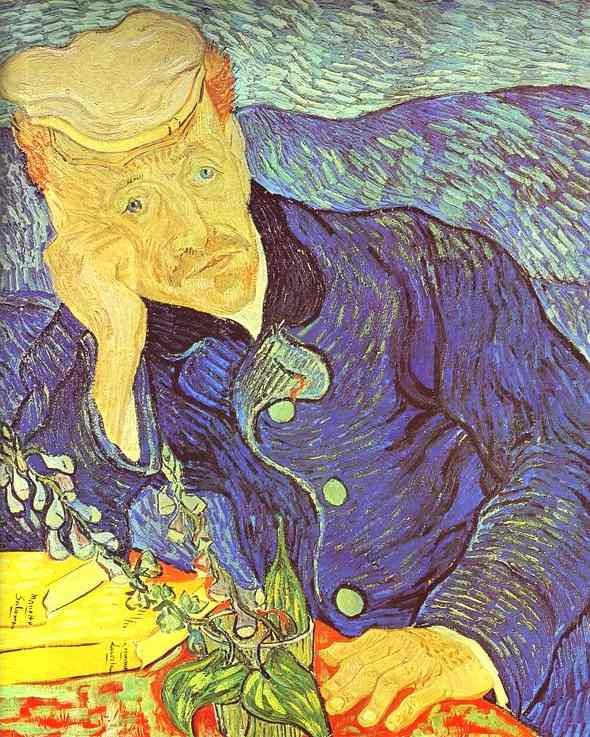 Portrait of Dr. Gachet Seated at a Table. Auvers-sur-Oise