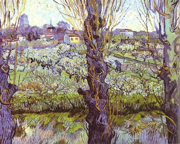 View of Arles. Orchard in Bloom with Poplars in the Forefront