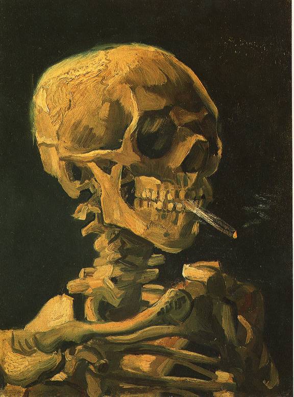 Skull with a Burning Cigarette