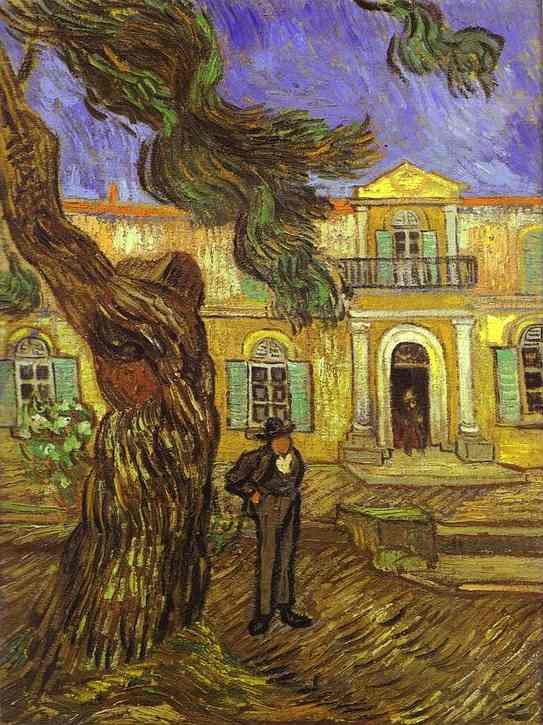 Tree and Man in front of the Asylum of Saint-Paul, St. Remy