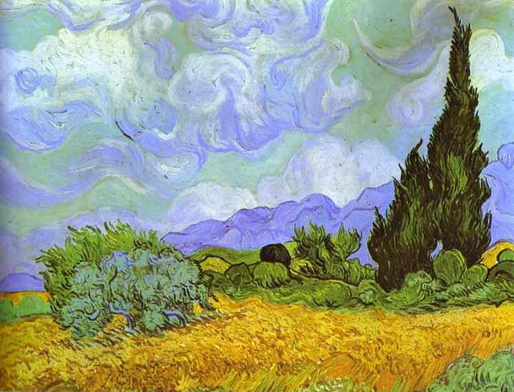 Wheatfield with Cypresses
