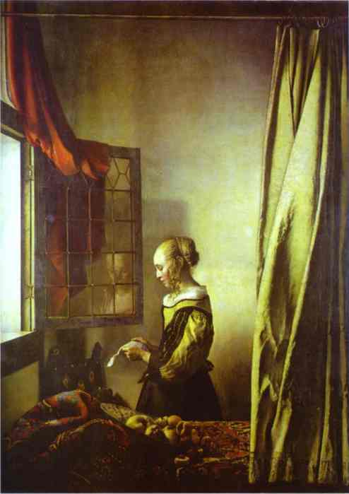 Girl Reading a Letter at an Open Window