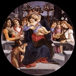 Virgin and Child with Six Angels and the Baptist - Botticelli Virgin and Child with Six Angels and the Baptist - Botticelli