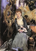 Miss Reubell Seated in Front of a Screen Miss Reubell Seated in Front of a Screen